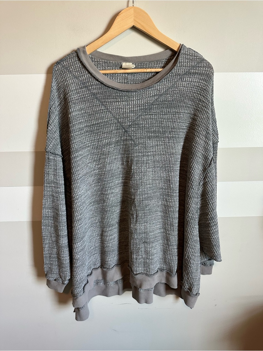 Free People Grey Oversized Thermal